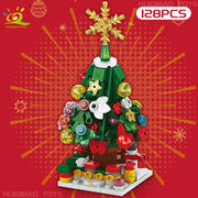 Christmas 8IN1 Santa Claus Tree Model Building Block DIY Elk Snowman Bricks Ornament Toys for Children Adult Gift
