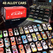 48-Piece Alloy Car Set – Classic Racing and Tin Car Models in Gift Box for Kids
