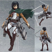 28cm Attack on Titans Levi Ackerman Action Anime Figura Kawai Eren Jaege Mikasa Ackerman The Armored Titan Figure