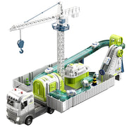 Space Railway Container Truck Diecast Set – Alloy Inertia Vehicles with Sound and Light for Kids