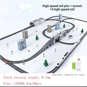 High-Speed Electric Train Set – Realistic Rail Model with Tracks for Kids to Assemble