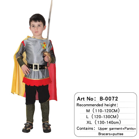 Child Greek Roman Warrior Gladiator Costume Boys Knight Cosplay Carnival Party Fancy Dress Costume only. No Weapon