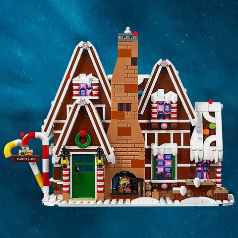 1691pcs Christmas Gingerbread House Family Gathering Building Blocks Bricks Elk Gingerbread Man Children&