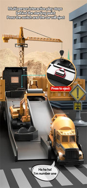 Alloy Construction Vehicle Set – Bulldozer, Crane, Excavator & Truck Models for Kids