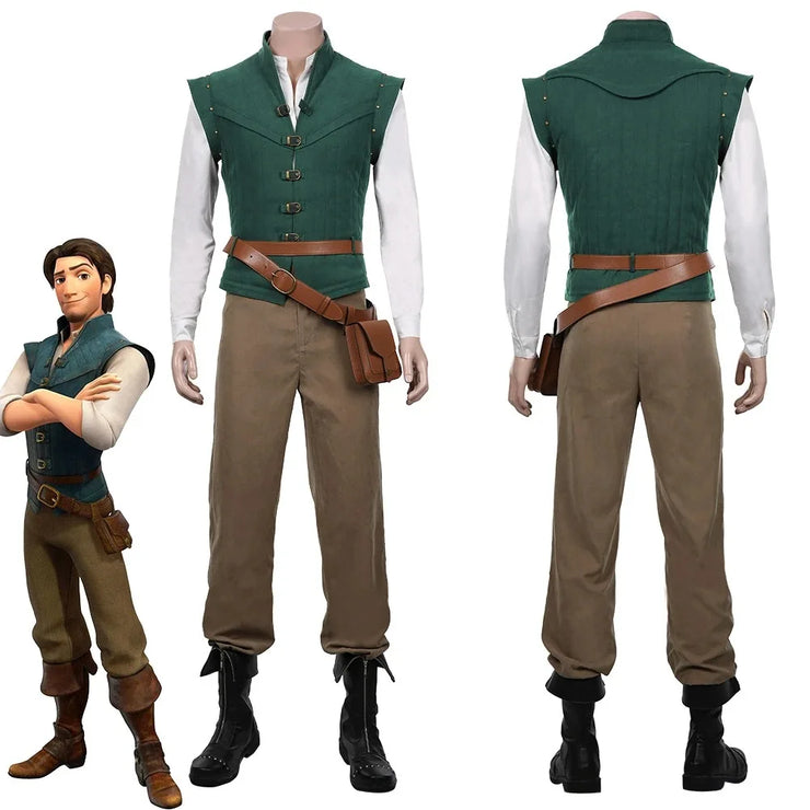 Lettuce Prince, Flynn Ryder Cosplay Costume, Halloween Party Costume Cosplay Western Cowboy Stage Cosplay Costume Comic-Con