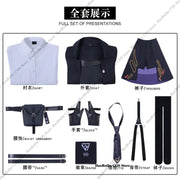 Game Love and Deepspace Anime Cosplay Costume Black Fashion Wig Dress Uniform for Women Girls Halloween Party Role Play