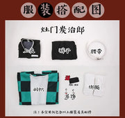 Demon Slayers Kimetsu No Yaiba Anime Kamado Tanjirou Cosplay Costume Women Men Kisatsutai Uniform Wig Halloween Comic Con Outfit