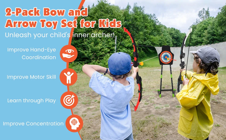 DORTALA Kids Bow and Arrow Set with 20 Suction Cup Arrows