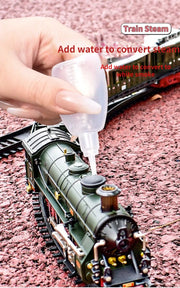 Classic Electric Train Set – Retro Steam Locomotive with Alloy Engine and Tracks for Kids