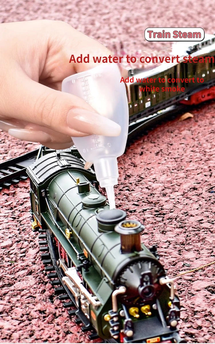 Classic Electric Train Set – Retro Steam Locomotive with Alloy Engine and Tracks for Kids
