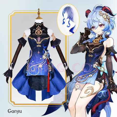 Twilight Blossom Ganyu Cosplay Costume Genshin Impact Adult Uniform Wig Anime Halloween Costumes Women Game Character Outfit