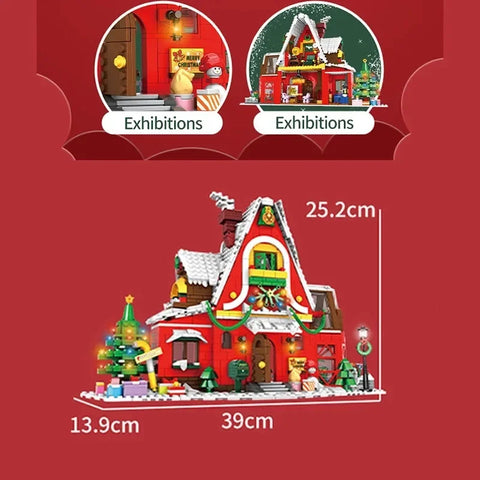 1084pcs New City Creativity Winter Village Christmas House Christmas ART House Model Building Blocks Bricks Kids Toys Christmas Gifts