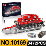 Engine Building Blocks Model Series Technical STEM Toys Moc Tank V8 Engine Supercar W16 Bricks Assembly Toy Set Kids Adults Gift