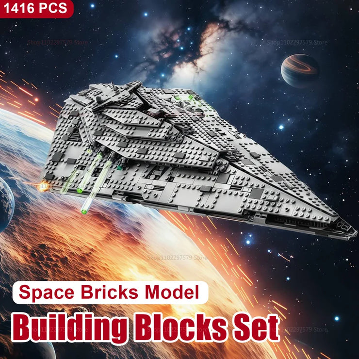 First Order Destroyer 1416 pieces Spaceship Building Blocks