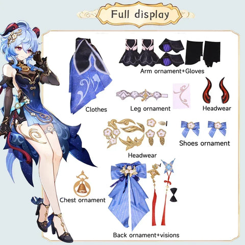 Twilight Blossom Ganyu Cosplay Costume Genshin Impact Adult Uniform Wig Anime Halloween Costumes Women Game Character Outfit