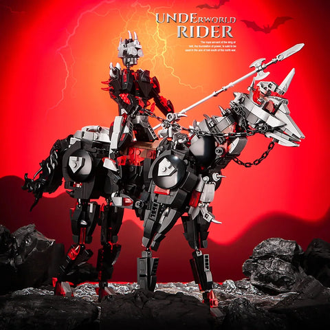 1178pcs Hell Death Knight War-horse Model Building Blocks Kits DIY Undead Skull Knight Bricks Toys For Kids Gifts