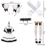 Black and White Lolita Maid Costume – Cute French Apron Dress Uniform for Cafe, Parties, and Cosplay