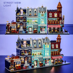 1456/1950/2225 pcs European Market Street Café Villa Store House MINI Bricks Building Blocks City Street View Scene Model