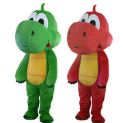 Green, Blue & Red Dinosaur Mascot Costume – Walking Character Outfit with Headgear for Adult Performances & Events