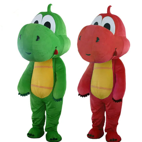 Green, Blue & Red Dinosaur Mascot Costume – Walking Character Outfit with Headgear for Adult Performances & Events