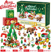 Christmas Advent Calendar Building Block Countdown 24 Days Xmas Christmas Tree Santa Deer Bricks Model Toys For Xmas Kids Gift