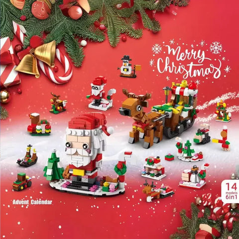 2025 Christmas Advent Calendar 24 Days Countdown Surprise Blind Box Building Blocks Puzzle Assembly Toys For Kids Adult Gifts