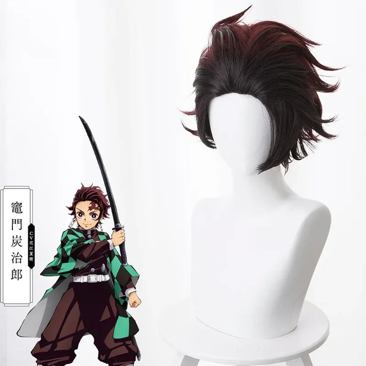 Demon Slayers Kimetsu No Yaiba Anime Kamado Tanjirou Cosplay Costume Women Men Kisatsutai Uniform Wig Halloween Comic Con Outfit