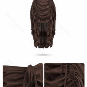 Steampunk Pirate Costume for Women – Cagalli Yulia cosplay Leather Corset Top with Drawstring Skirt Plus Size