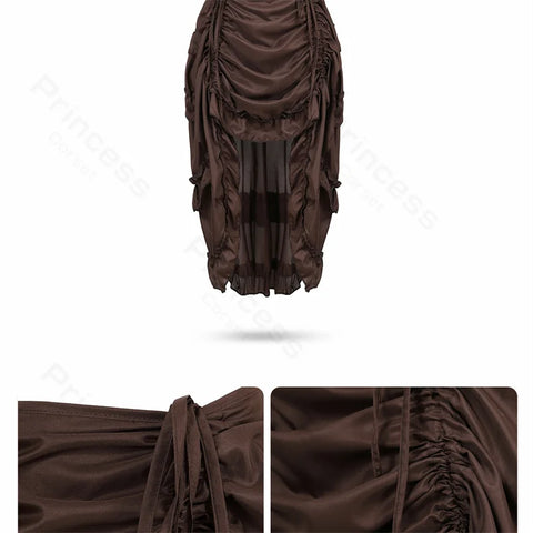 Steampunk Pirate Costume for Women – Cagalli Yulia cosplay Leather Corset Top with Drawstring Skirt Plus Size