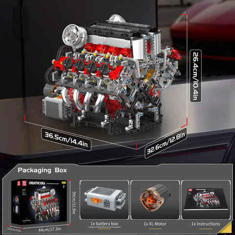 Engine Building Blocks Model Series Technical STEM Toys Moc Tank V8 Engine Supercar W16 Bricks Assembly Toy Set Kids Adults Gift