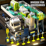 Space Railway Container Truck Diecast Set – Alloy Inertia Vehicles with Sound and Light for Kids