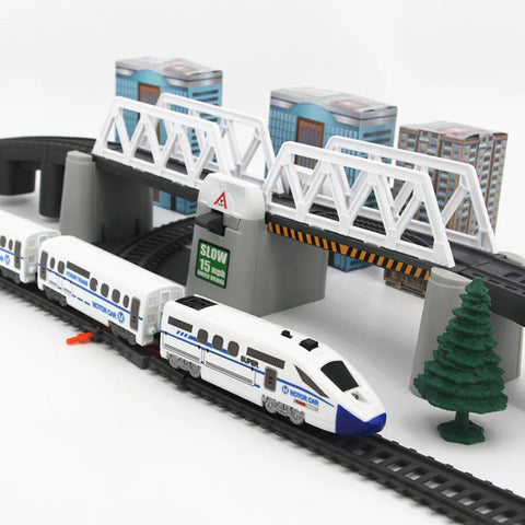 Electric High-Speed Train Set – Harmony Model with DIY Railway Tracks for Kids