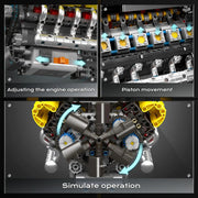 Engine Building Blocks Model Series Technical STEM Toys Moc Tank V8 Engine Supercar W16 Bricks Assembly Toy Set Kids Adults Gift