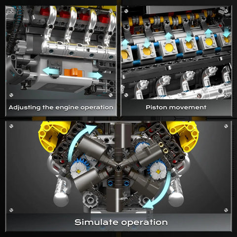 Engine Building Blocks Model Series Technical STEM Toys Moc Tank V8 Engine Supercar W16 Bricks Assembly Toy Set Kids Adults Gift