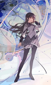 Akemi Homura Cosplay Costume – Puella Magi Madoka Magica Combat Dress with Bow, Wig, and Uniform for Halloween or Party Events
