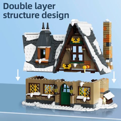 766pcs Christmas Cottage Building Toys Building Block Brick Set Kids Christmas Gift