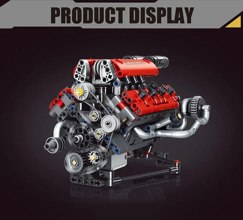 660PCS V8 Engine Model Technical Building Blocks K96203 With Motor + LED Light APP Control Programmable Cars Assembly Bricks Toy