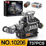 Engine Building Blocks Model Series Technical STEM Toys Moc Tank V8 Engine Supercar W16 Bricks Assembly Toy Set Kids Adults Gift