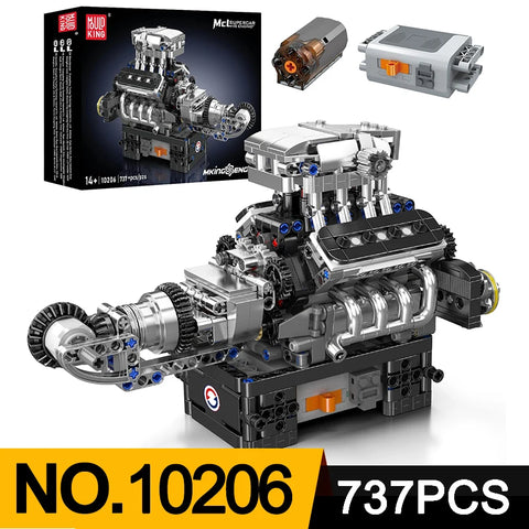 Engine Building Blocks Model Series Technical STEM Toys Moc Tank V8 Engine Supercar W16 Bricks Assembly Toy Set Kids Adults Gift