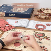 Robotime ROKR LC601 Zodiac Wall Clock – 3D Wooden Puzzle Model Kit