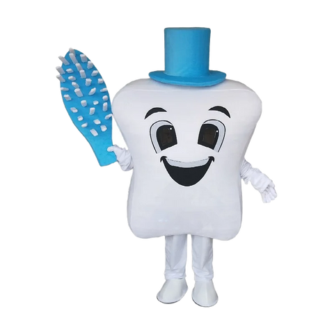 Tooth Mascot Costume – Dental Care Cosplay for Health Education, Advertising & Role Play Events