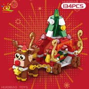 Christmas 8IN1 Santa Claus Tree Model Building Block DIY Elk Snowman Bricks Ornament Toys for Children Adult Gift
