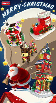 1084pcs New City Creativity Winter Village Christmas House Christmas ART House Model Building Blocks Bricks Kids Toys Christmas Gifts