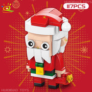 Christmas 8IN1 Santa Claus Tree Model Building Block DIY Elk Snowman Bricks Ornament Toys for Children Adult Gift