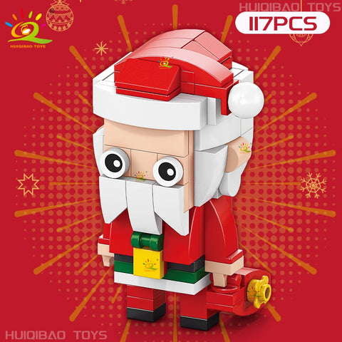 Christmas 8IN1 Santa Claus Tree Model Building Block DIY Elk Snowman Bricks Ornament Toys for Children Adult Gift