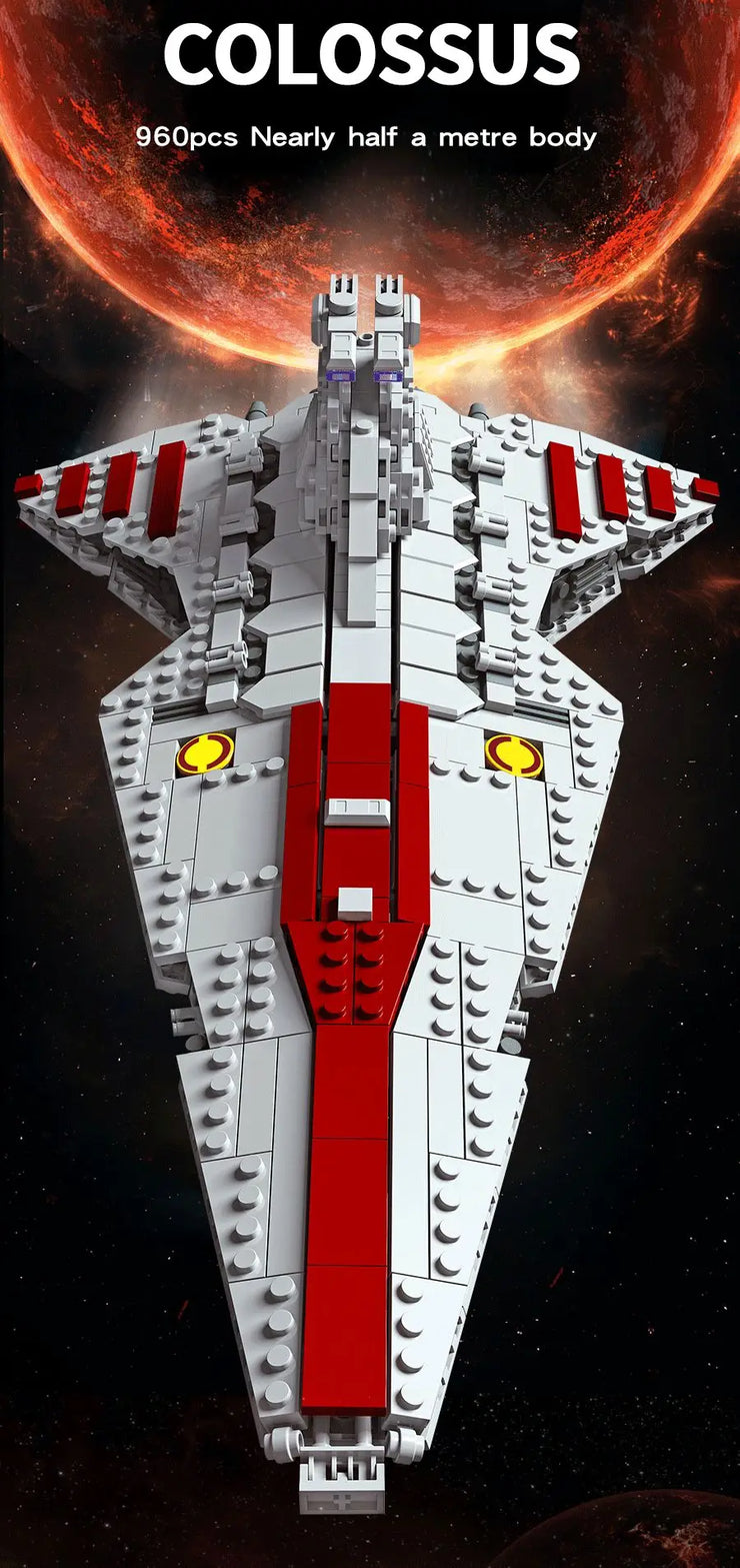 Space Battleship Building Set – 960pcs MOC Defense Ship Bricks Model Kit