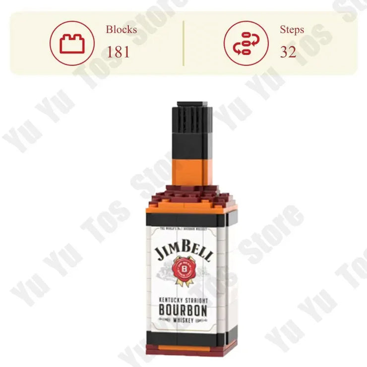 Wine Bottle Building Bricks Blocks Set 258 Pcs