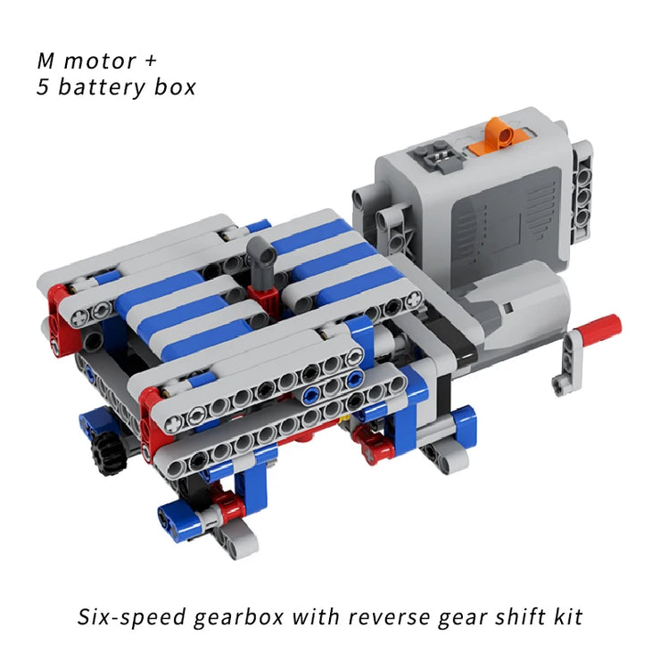 MOC DIY Electric Motor & Gearbox Kit – Technical Building Blocks for Mechanical Models