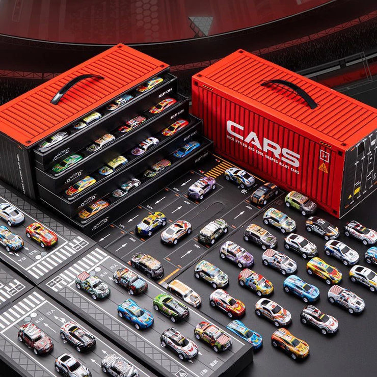 48-Piece Alloy Car Set – Classic Racing and Tin Car Models in Gift Box for Kids