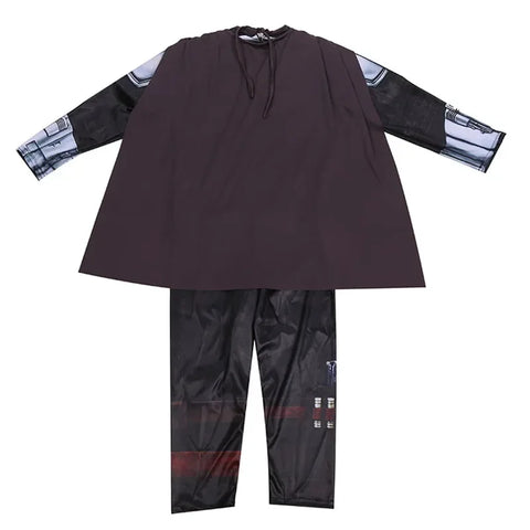 Boys Mandalorian Movie Mask Costume Printed Cartoon Warrior Armor Bodysuit Kids Fantasy Cosplay Costume Halloween